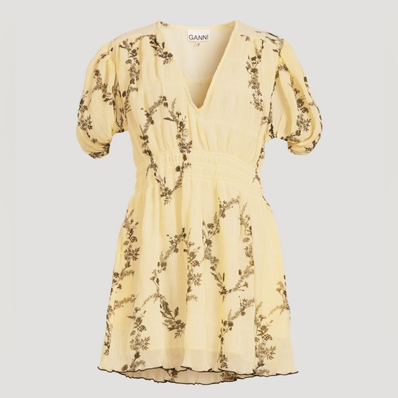 NWT GANNI Pleated Georgette Mini Dress FR40 / US8 - Picture 5 of 16